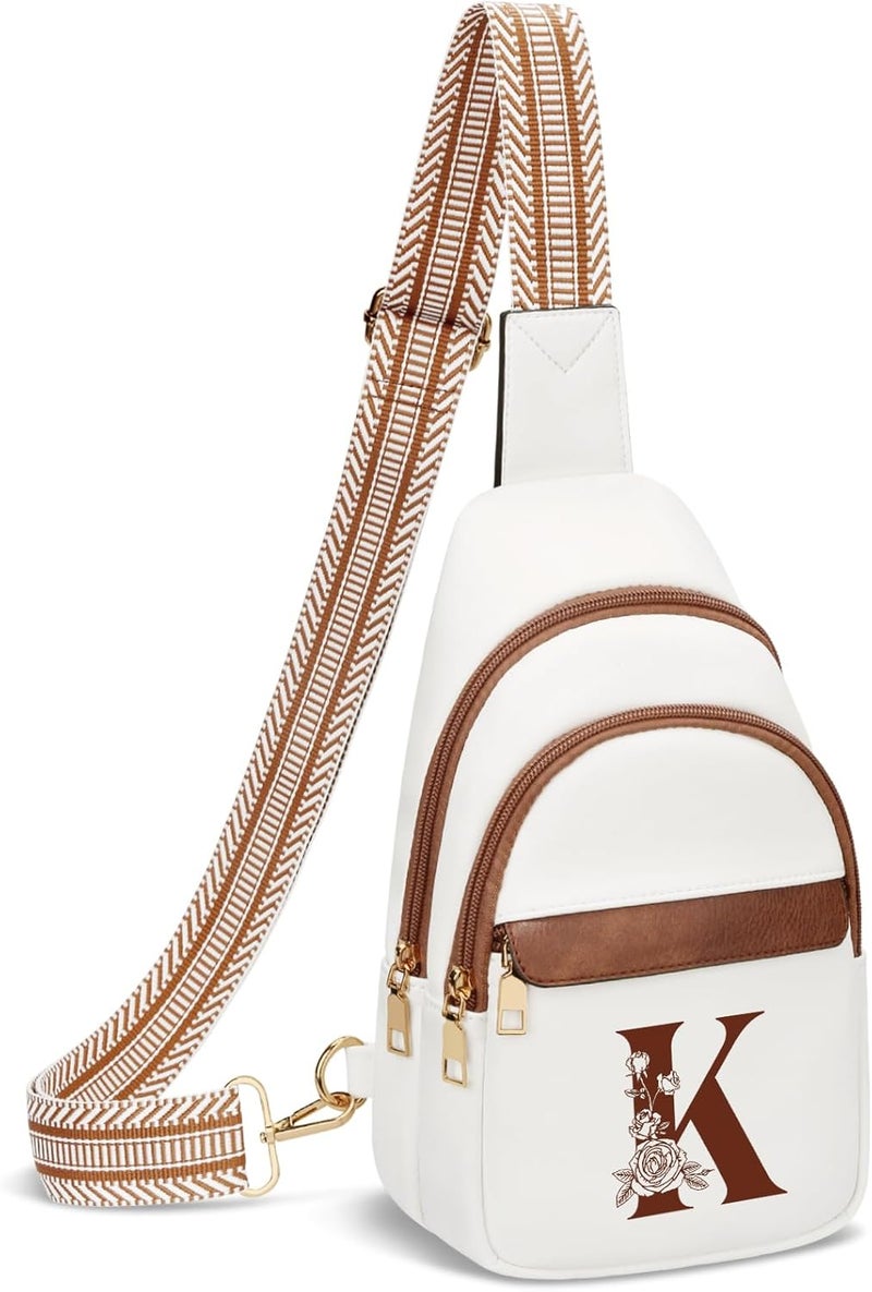 CLOUDWINGS Birthday Valentines Gifts for Women Mom Wife Crossbody Bags Sling Bag Fanny Packs with Initial Chest Bag | Initial - Image 1